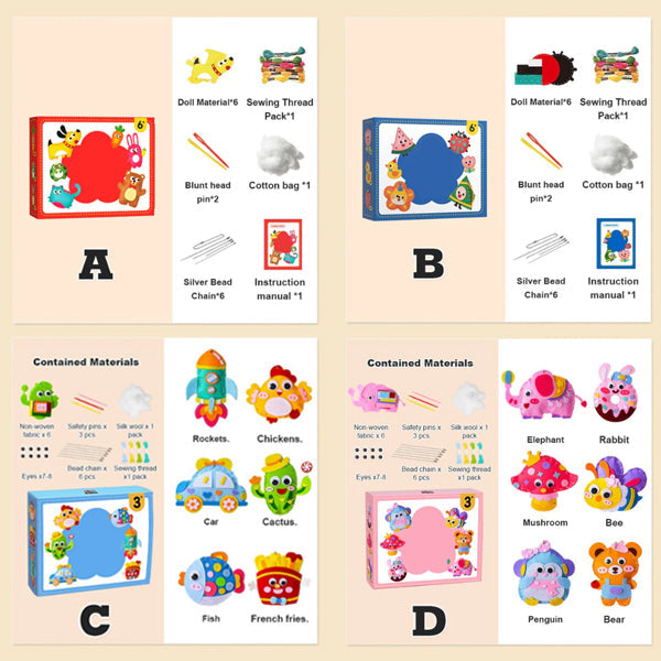 【✨Направи си сам ръчно】🧸Направи си сам комплект за шиене за деца