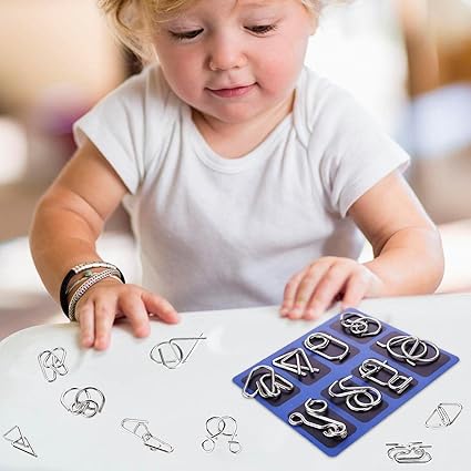🧠 Vzdělávací intelektuální hračky IQ Toys, kovové hlavolamy Brain teaser