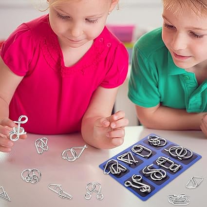 🧠 Vzdělávací intelektuální hračky IQ Toys, kovové hlavolamy Brain teaser