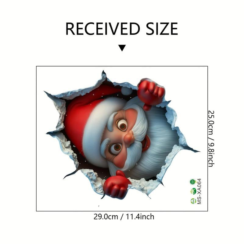 🎅Миколай пробива стената креативен 3D стикер за стена