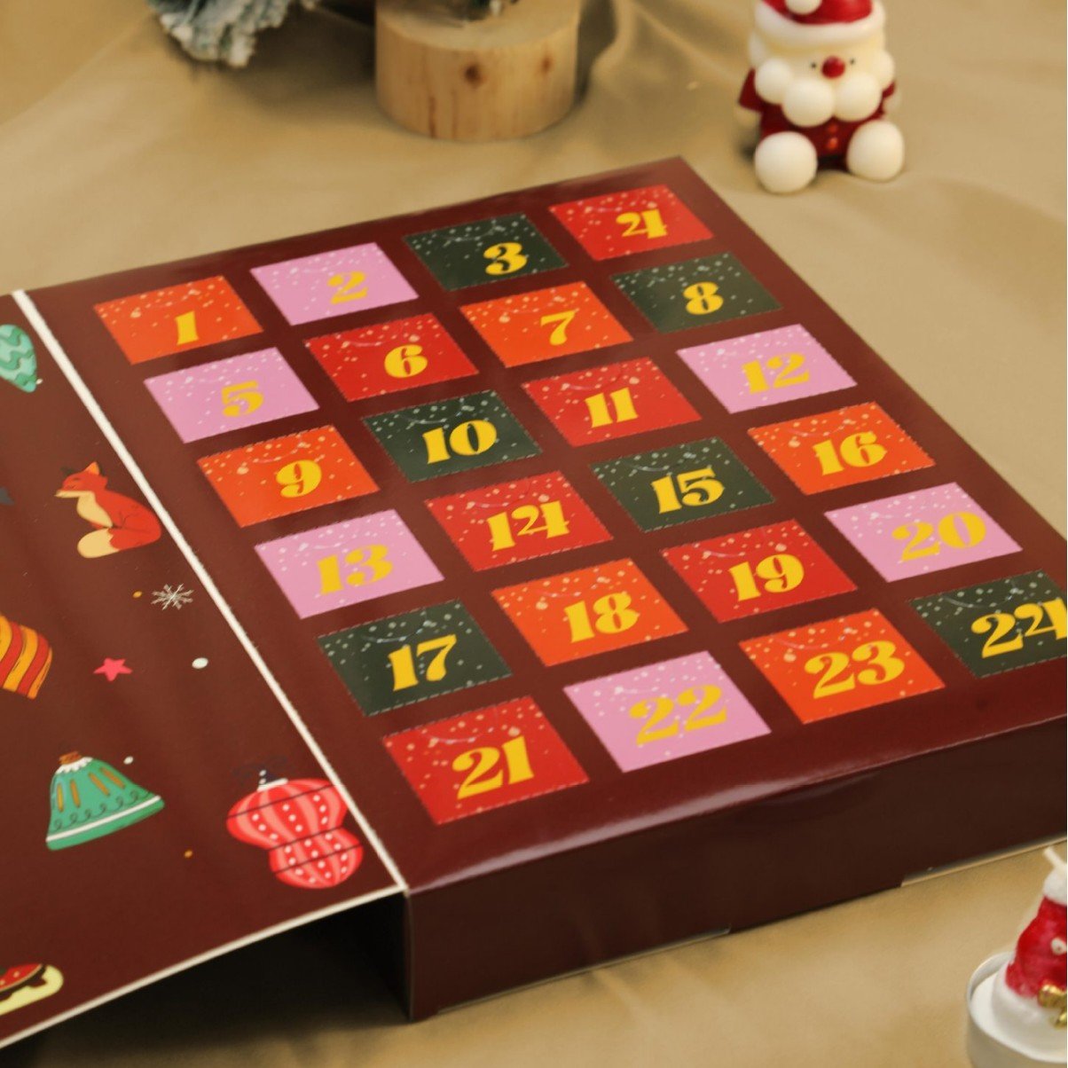 Подаръчна кутия за коледен и новогодишен адвентен календар