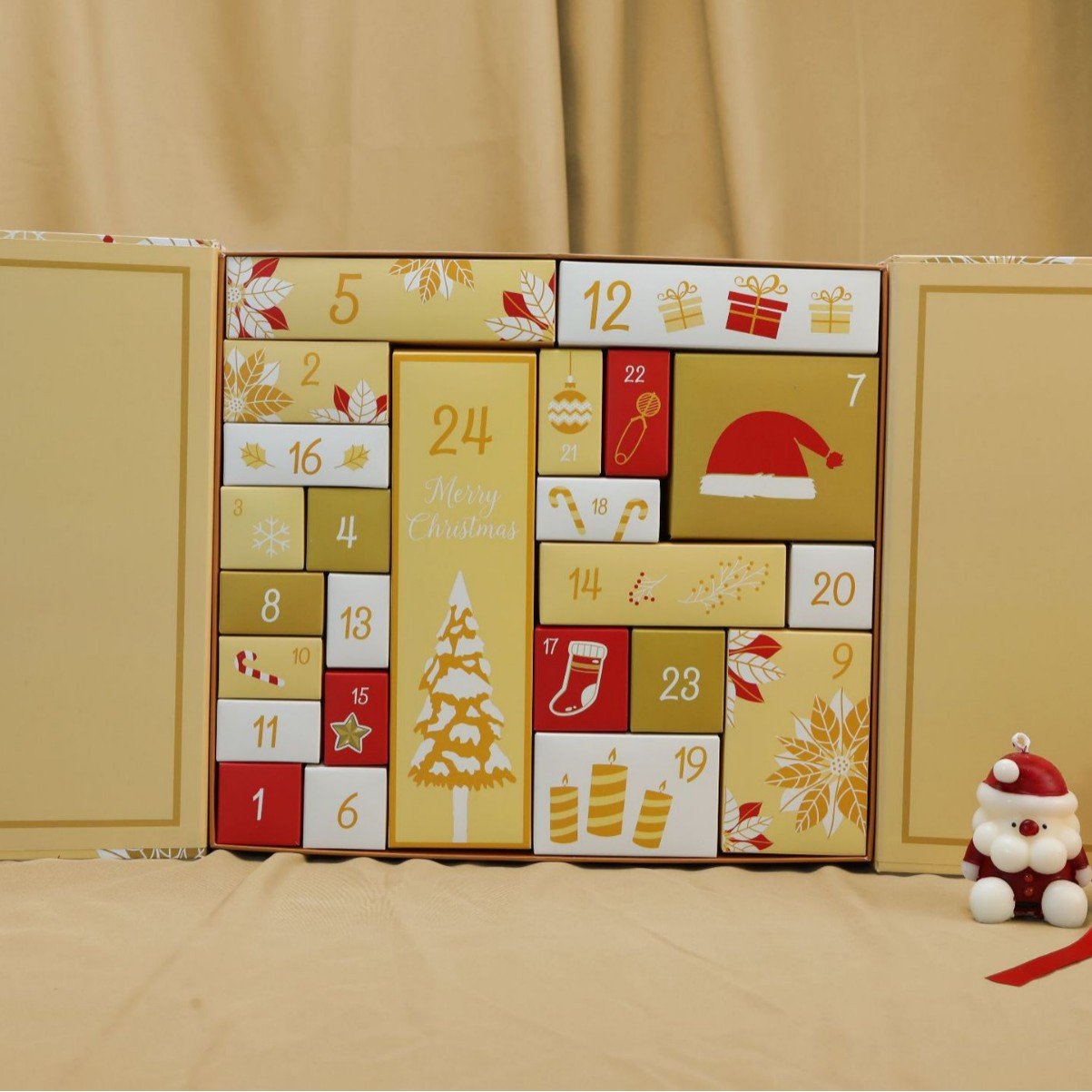 Подаръчна кутия за коледен и новогодишен адвентен календар