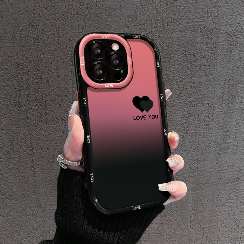 Матов градиентен калъф за iPhone – LOVE YOU & LUCKY Smiley Designs