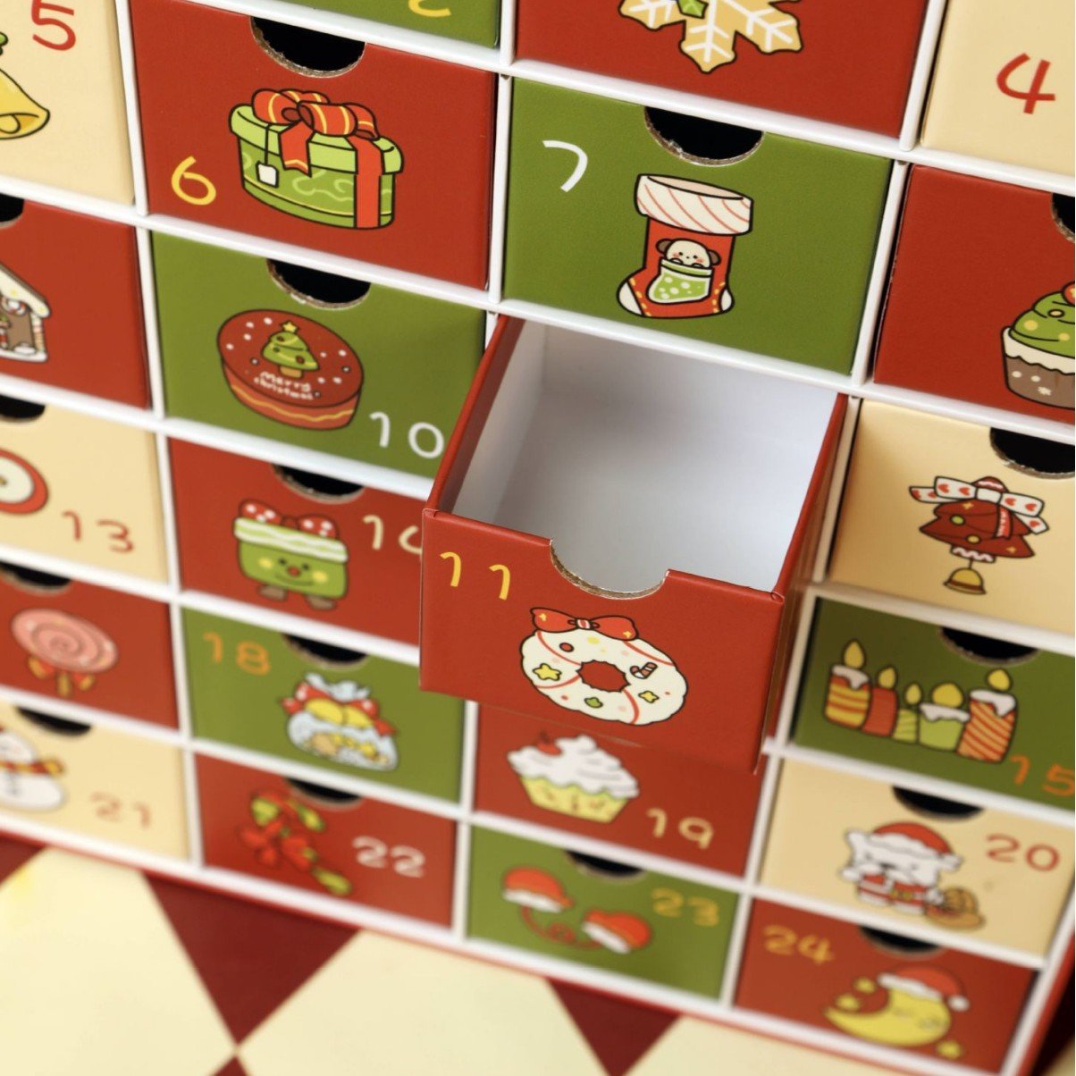 Подаръчна кутия за коледен и новогодишен адвентен календар