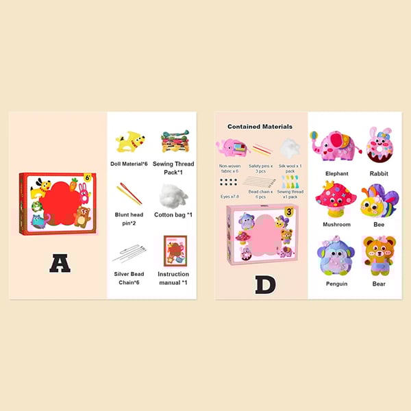 【✨Направи си сам ръчно】🧸Направи си сам комплект за шиене за деца