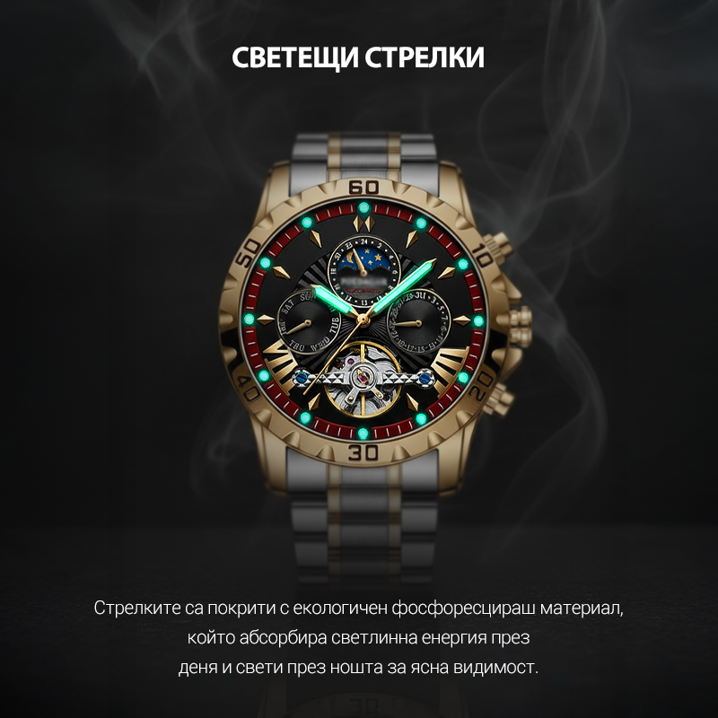 ⌚💧 Нов водоустойчив автоматичен механичен ръчен часовник