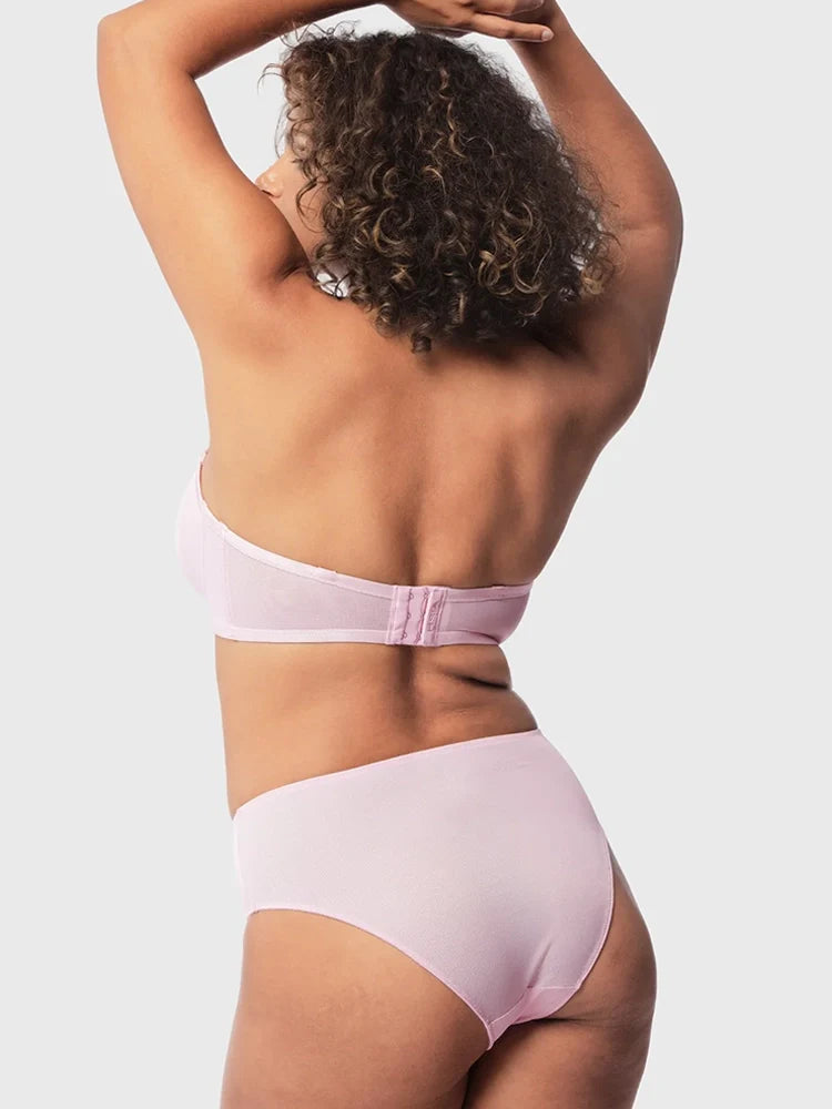 Sheer Mesh Unlined Underwire Strapless Balconette Bra