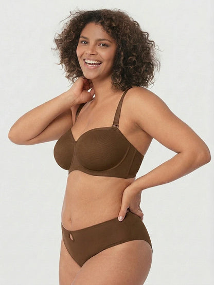 Sheer Mesh Unlined Underwire Strapless Balconette Bra