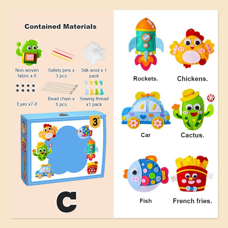 【✨Направи си сам ръчно】🧸Направи си сам комплект за шиене за деца