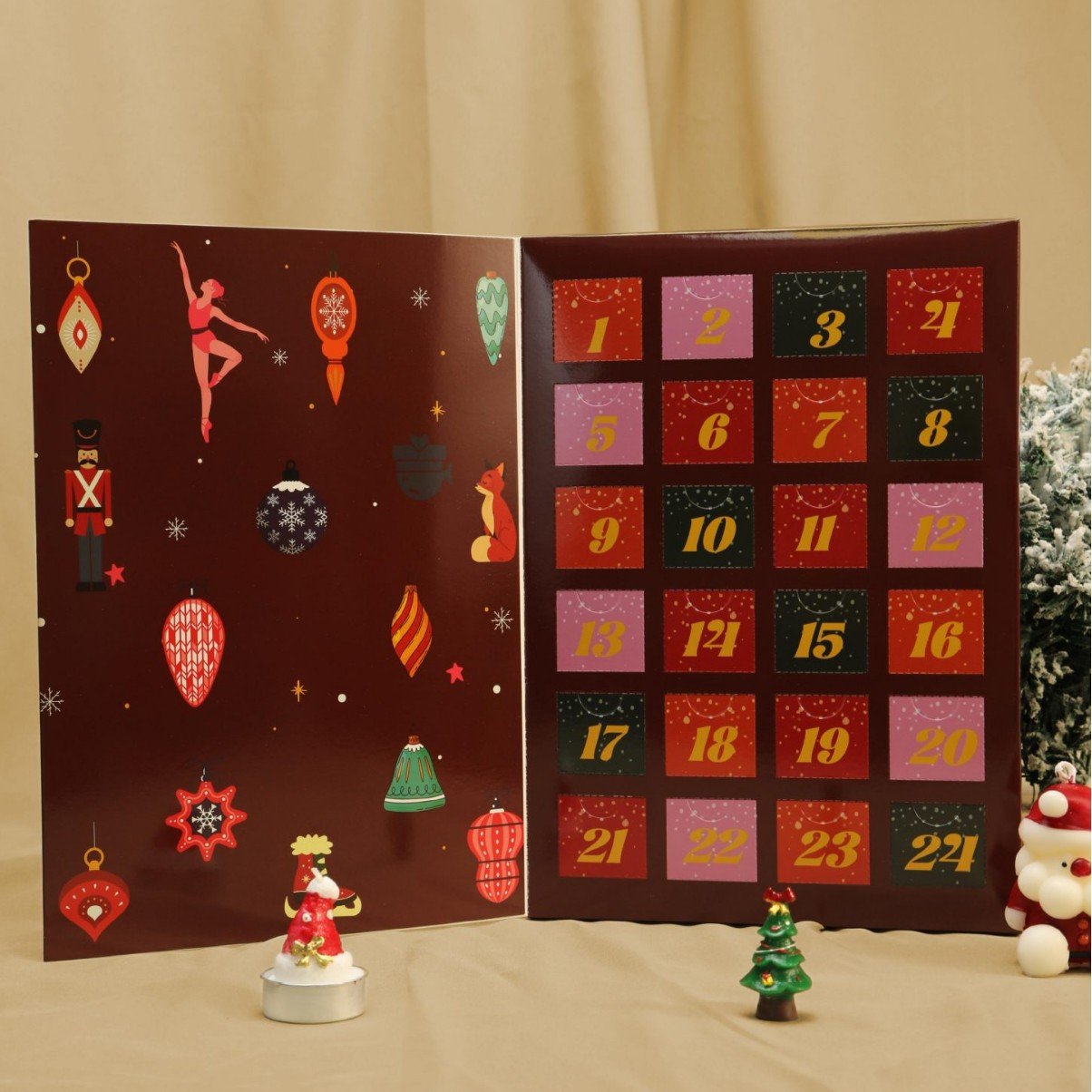 Подаръчна кутия за коледен и новогодишен адвентен календар