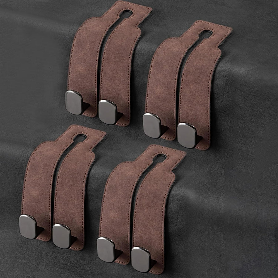 Eptchn TwinHook Leather Car Headrest Hangers
