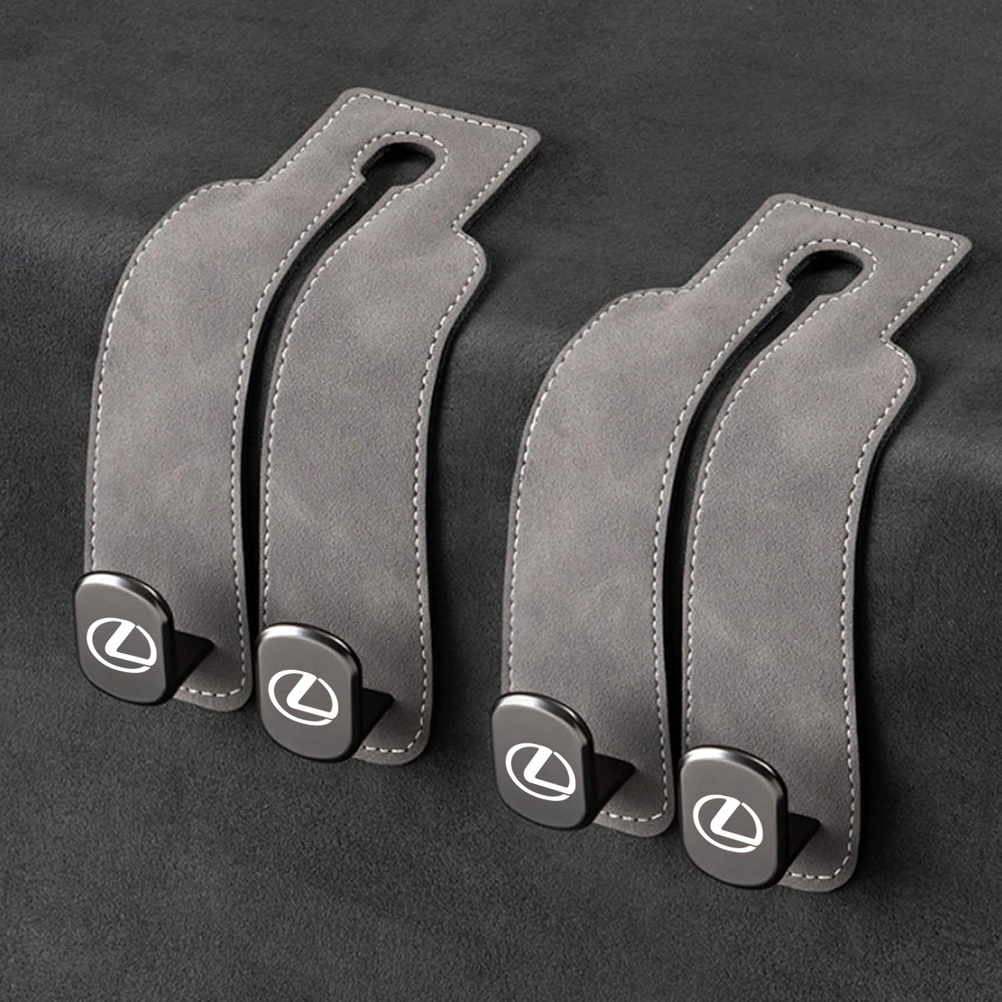 Eptchn TwinHook Leather Car Headrest Hangers