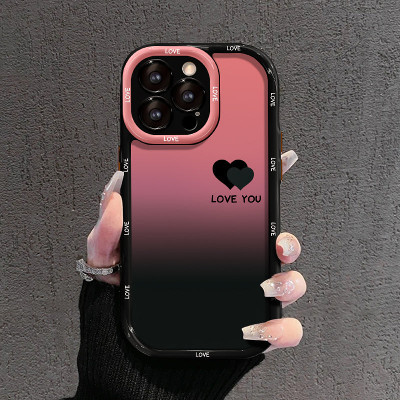 Матов градиентен калъф за iPhone – LOVE YOU & LUCKY Smiley Designs