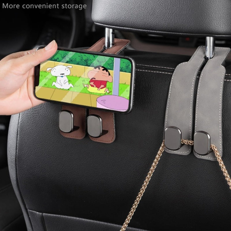 Eptchn TwinHook Leather Car Headrest Hangers