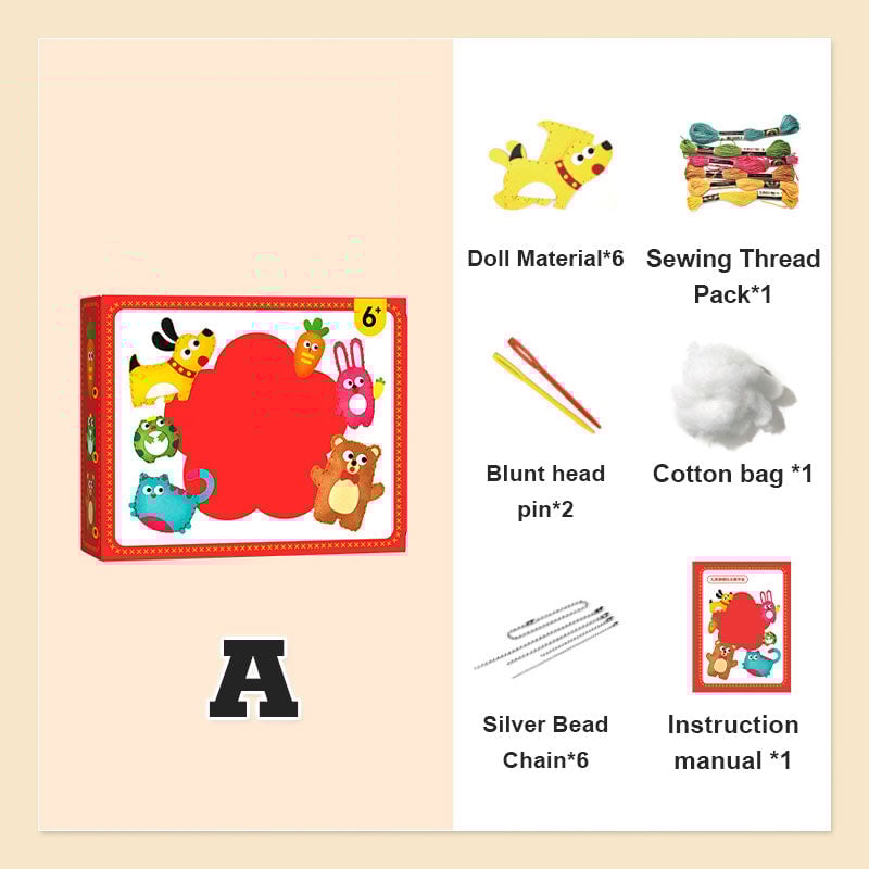 【✨Направи си сам ръчно】🧸Направи си сам комплект за шиене за деца