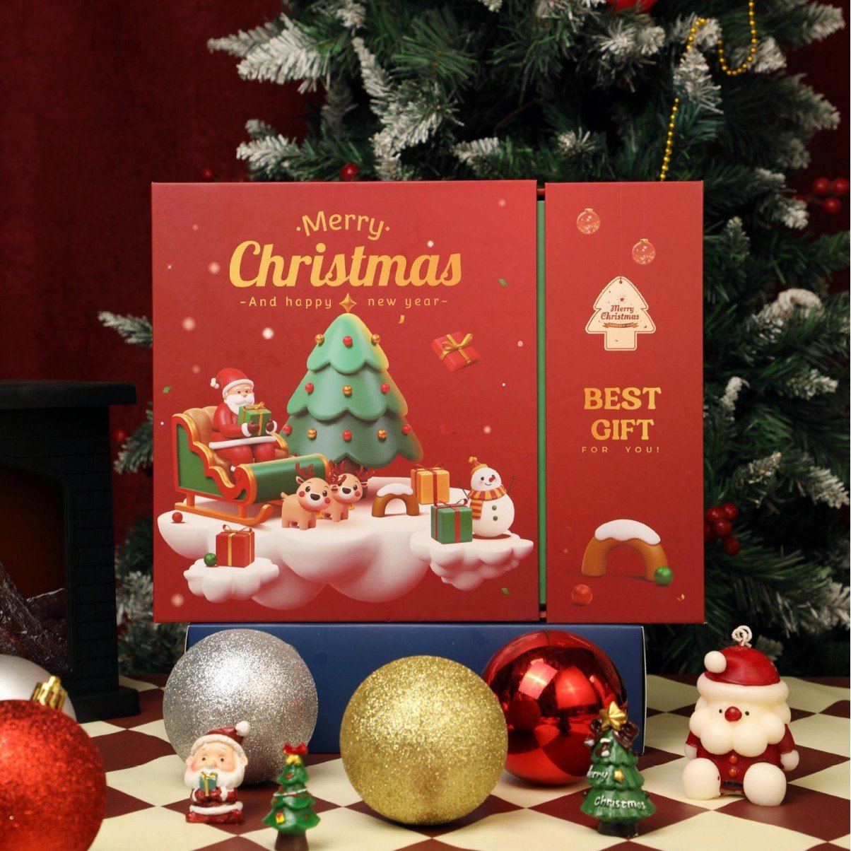 Подаръчна кутия за коледен и новогодишен адвентен календар