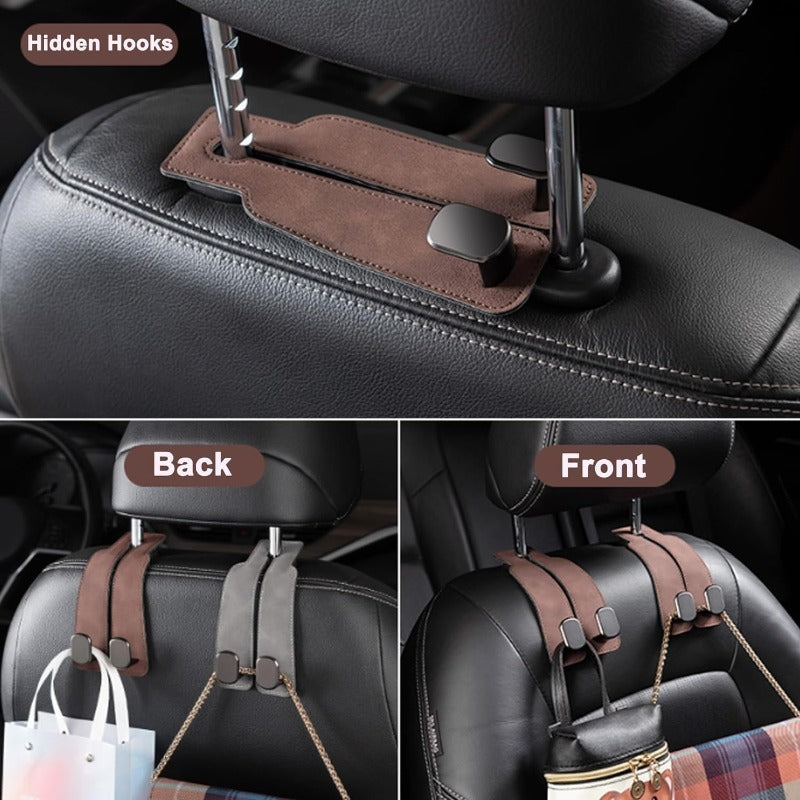 Eptchn TwinHook Leather Car Headrest Hangers