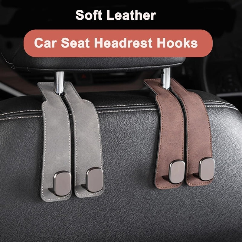 Eptchn TwinHook Leather Car Headrest Hangers