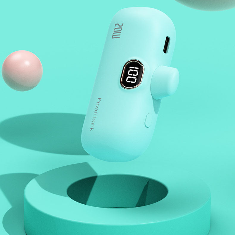 ✨ Миниатюрна безжична захранваща банка | Компактен дизайн, 5000 mAh капацитет, перфектна за пътуване