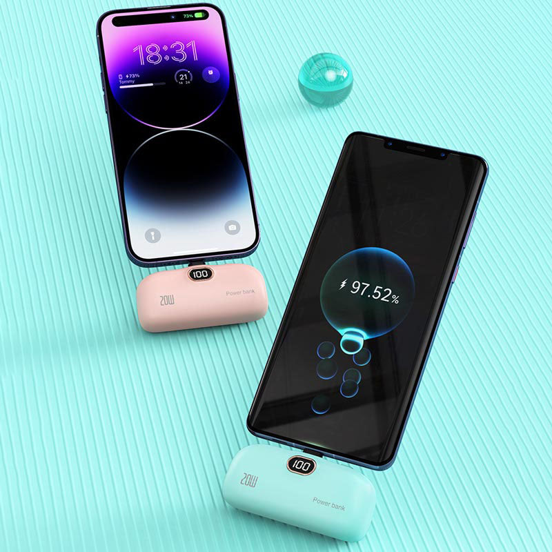 ✨ Миниатюрна безжична захранваща банка | Компактен дизайн, 5000 mAh капацитет, перфектна за пътуване