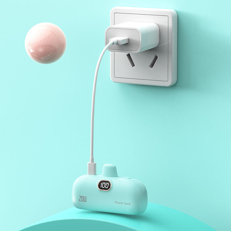 ✨ Миниатюрна безжична захранваща банка | Компактен дизайн, 5000 mAh капацитет, перфектна за пътуване