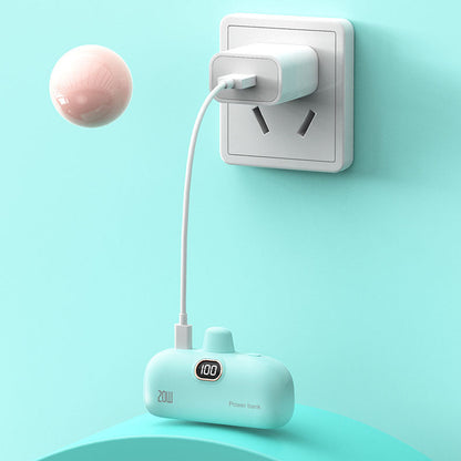✨ Миниатюрна безжична захранваща банка | Компактен дизайн, 5000 mAh капацитет, перфектна за пътуване