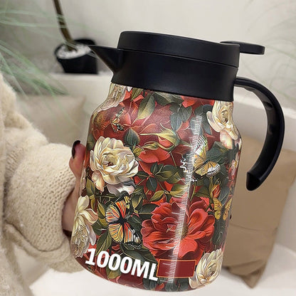 🍵 Премиум вакуумно изолиран чайник 1000ml с цедка