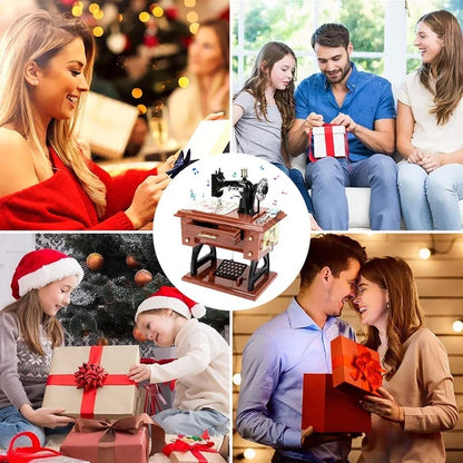 🎵Дървен мини шевна машина музикална кутия🎁
