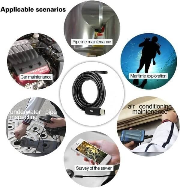 3-в-1 ендоскоп, който може да се свърже с мобилен телефон
