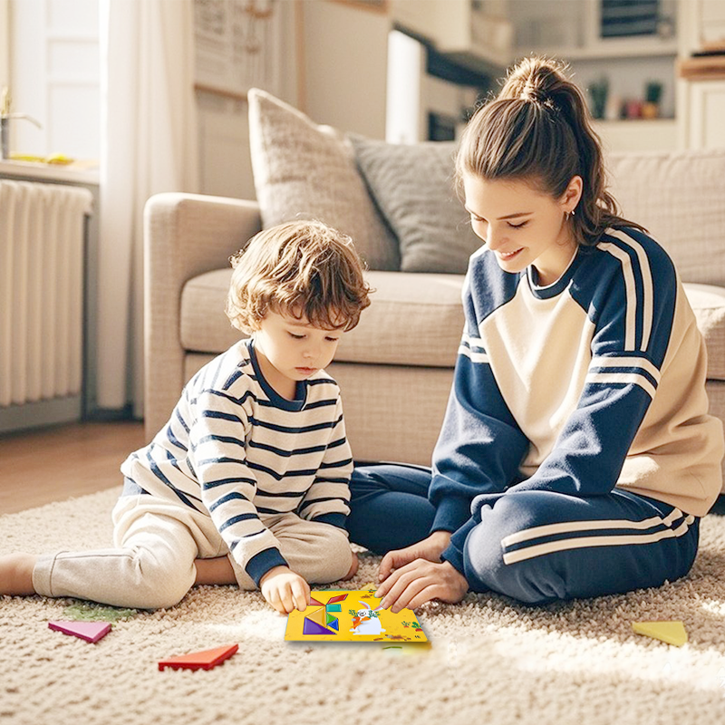 🧩 Магнитен танграм пъзел за пътуване за деца