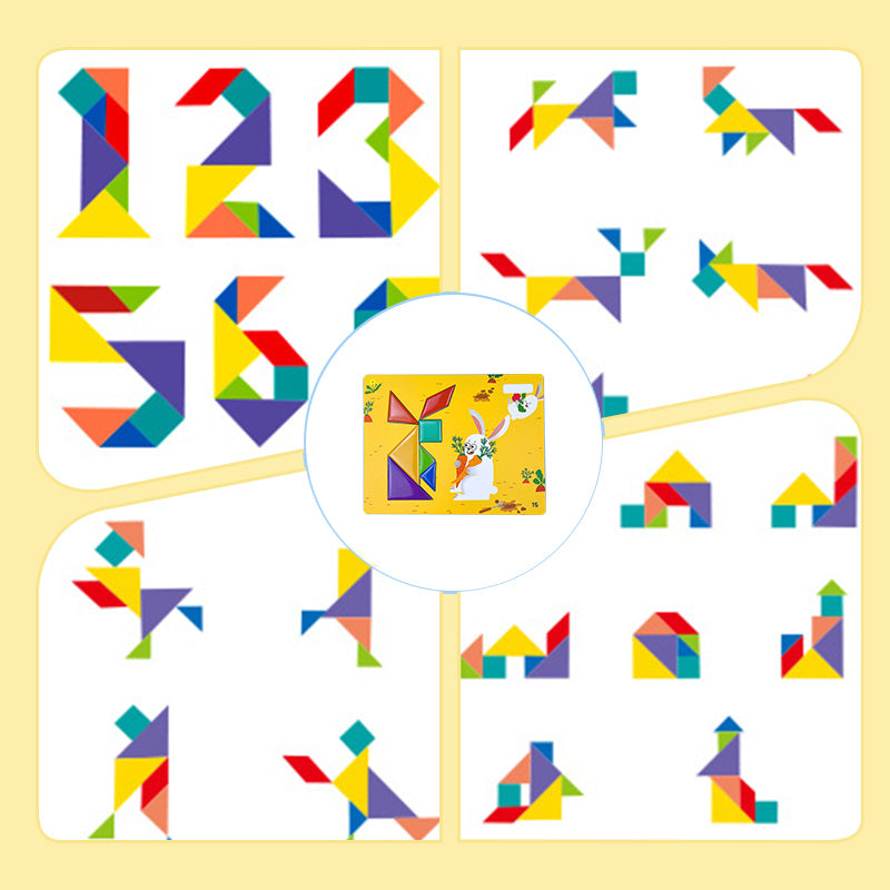 🧩 Магнитен танграм пъзел за пътуване за деца