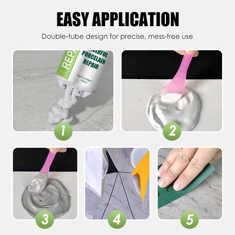 🔥Купи 1, вземи 1 безплатно 🔥Мощен комплект за ремонт на порцелан с двойна тръба