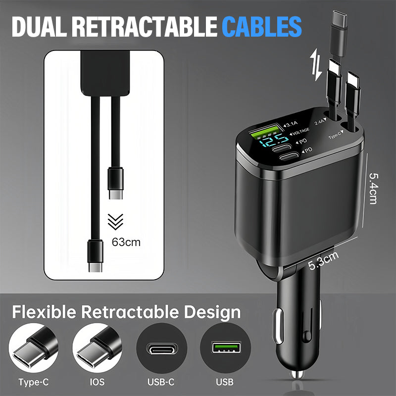 🚗Бързо зарядно за кола Starry Sky с атмосферно осветление✨