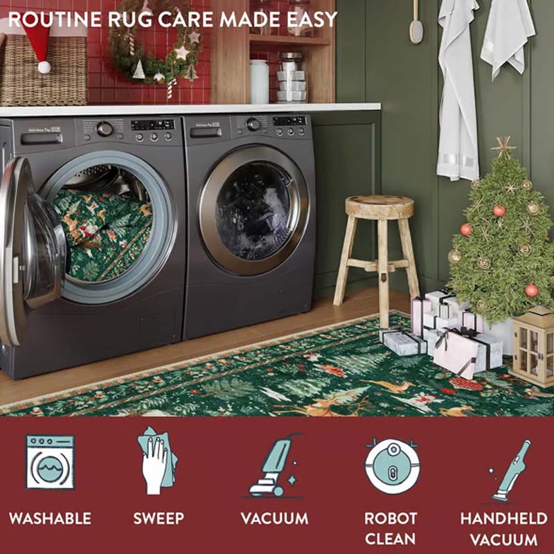 Мек противоплъзгащ коледен килим за декорация на дома