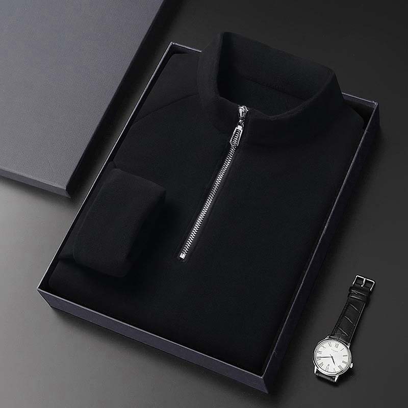 Мъжки едноцветни топове с дълъг ръкав и половин цип