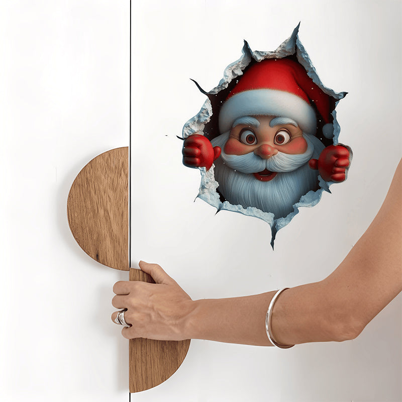 🎅Миколай пробива стената креативен 3D стикер за стена