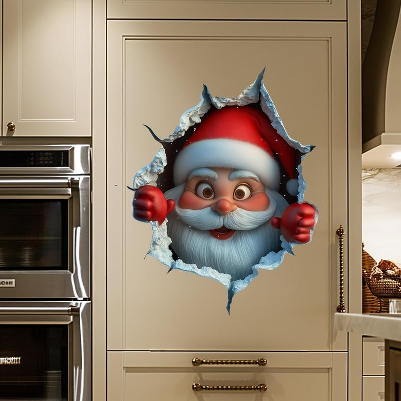 🎅Миколай пробива стената креативен 3D стикер за стена