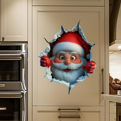 🎅Миколай пробива стената креативен 3D стикер за стена