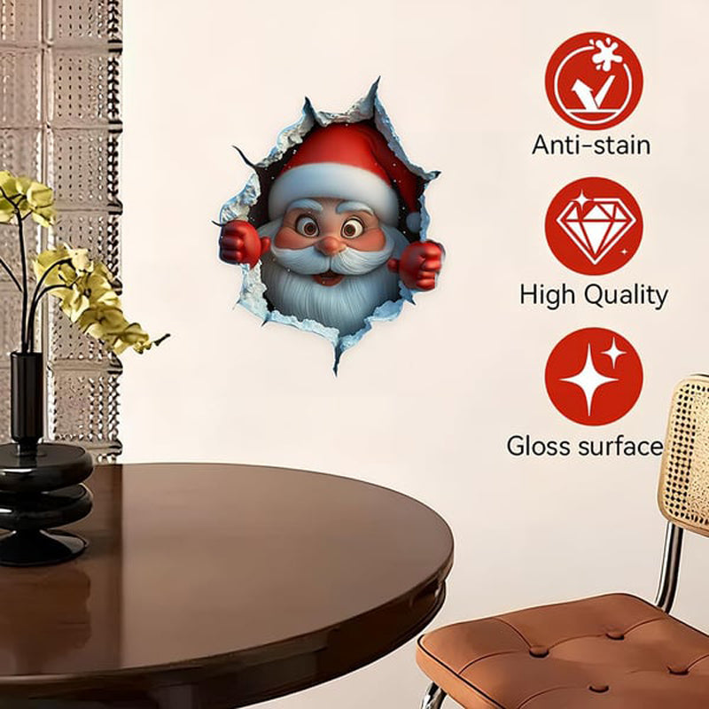 🎅Миколай пробива стената креативен 3D стикер за стена