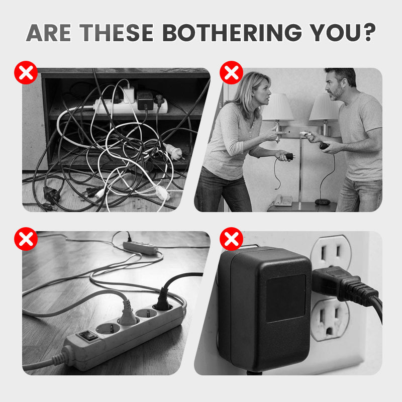 🔌Интелигентен удължител с USB портове (европейски щепсел)