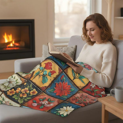 🌼 Уютно и меко фланелено одеяло с флорален мотив 🛋️💐