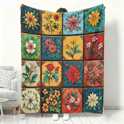 🌼 Уютно и меко фланелено одеяло с флорален мотив 🛋️💐