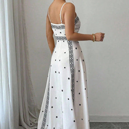 Women's Elegant Printed Spaghetti Strap Dress